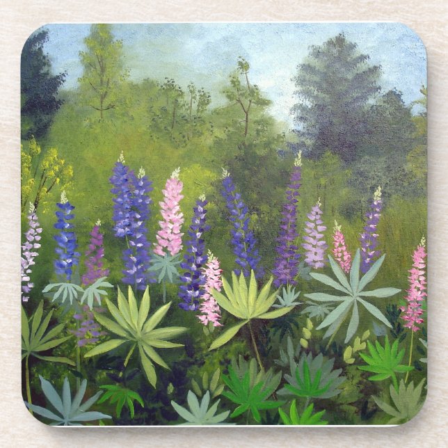 Posavasos Flores del Lupine de Maine (Frente)