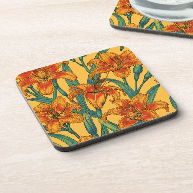 Posavasos Flores diurnas, azules y amarillas (Lado Izquierdo)
