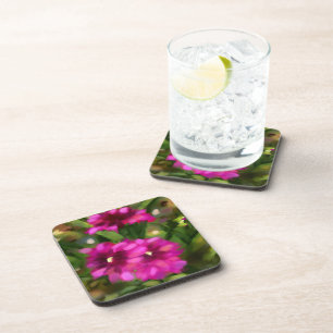 Posavasos Flores florales oscuras rosadas de Dahlia floridas
