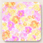 Posavasos Flores florecientes Patrón de tinte floral Shibori<br><div class="desc">Flores de tinte de tintes floridos moda diseño patrón decoración de casa,  estuches de teléfono,  alfombras,  mantas,  cortinas,  almohadas. Patrón de tinte floral de orquídeas estéticas coreanas modernas en color rosa saturado,  amarillo,  melocotón,  naranja. Decoración casera estilo tinte shiburi. Patrón de flor tiedye,  colores de corbata arcoiris</div>