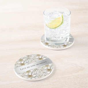 Posavasos Flores Gold White Lotus