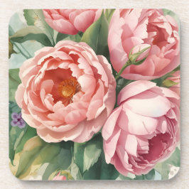 Posavasos Flores grandes rosadas vintage