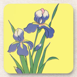 Posavasos Flores Iris de Jardín Primaveral Floral Vintage