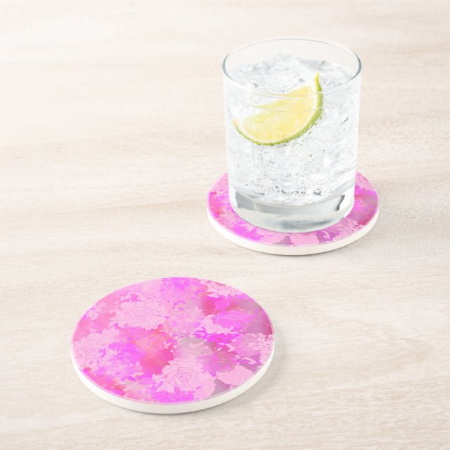 Posavasos flores japonesas patrones rosados (Lado)