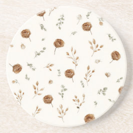 Posavasos Flores Marrones Crema
