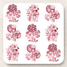Posavasos Flores monocromas en rojo