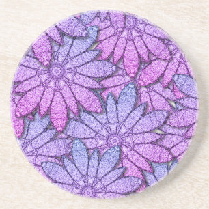 Posavasos Flores moradas divertidas