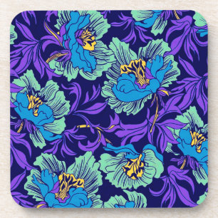 Posavasos Flores moradas y azules William Morris