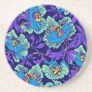 Posavasos Flores moradas y azules William Morris