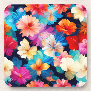 Posavasos Flores multicolores florales patrón-37566