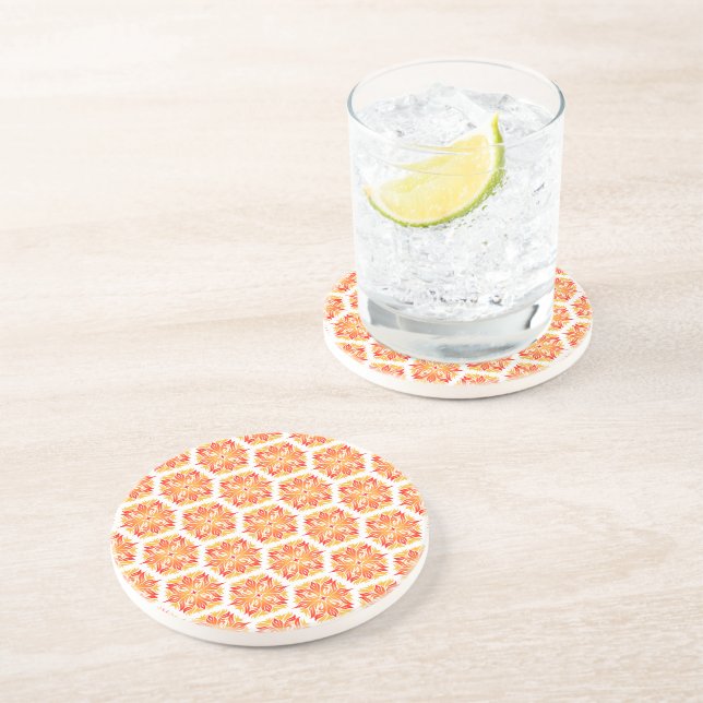 Posavasos Flores naranjas, Patrón De Flores, Patrón Floral (Lado)
