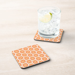 Posavasos Flores naranjas, Patrón De Flores, Patrón Floral