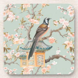 Posavasos Flores Pastel Oriental de aves y frutas