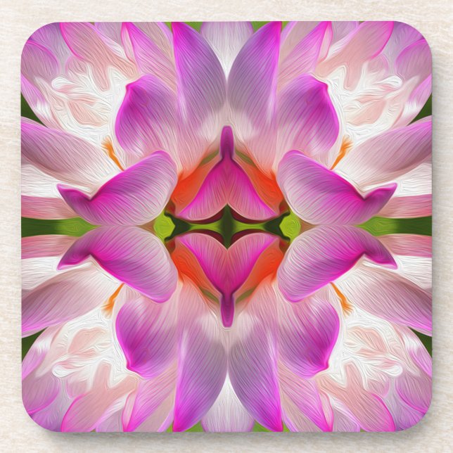 Posavasos FLORES PURPLE - Arte Fractal - (Frente)