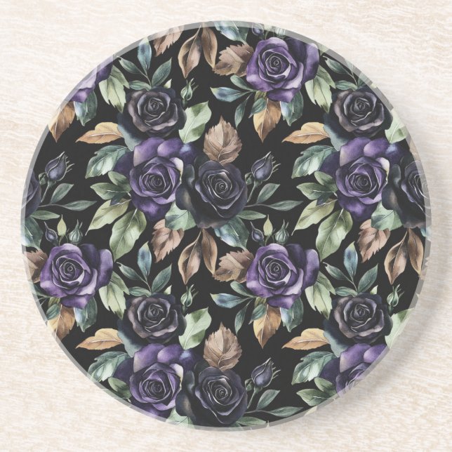 Posavasos Flores Purpura Hojas de Bronce (Frente)