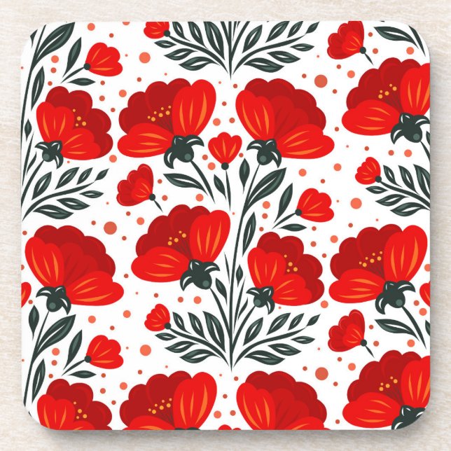 Posavasos Flores rojas (Frente)