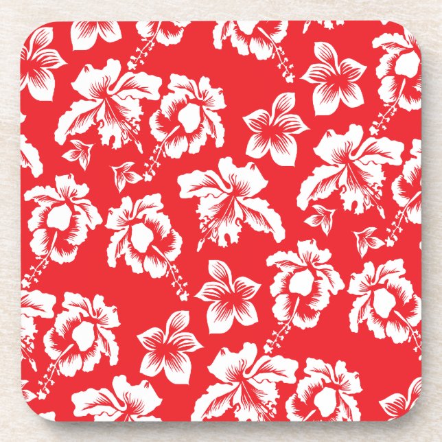 Posavasos Flores rojas hawaianas (Frente)