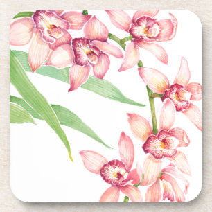 Posavasos Flores rosa acuarelas
