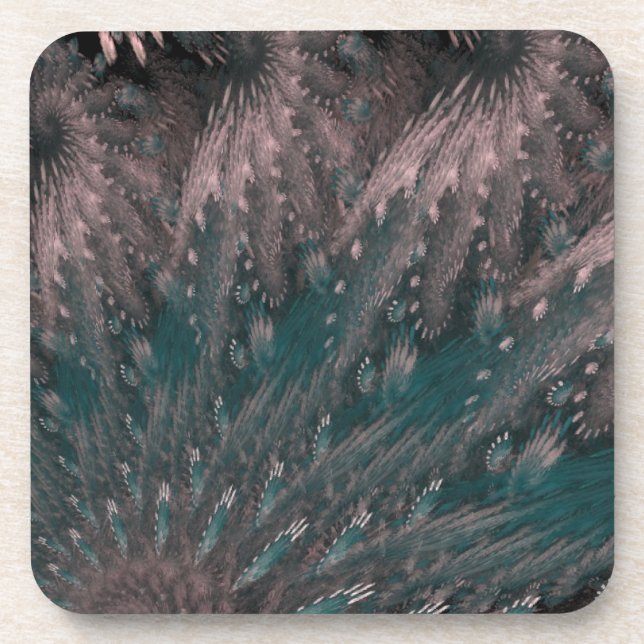 Posavasos Flores rosa y azul girando (Frente)