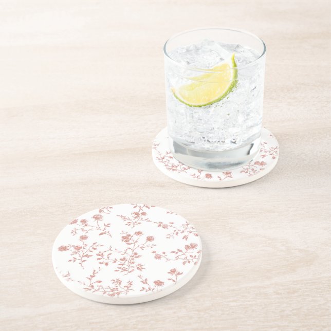 Posavasos Flores Rosadas Bonitas (Lado)