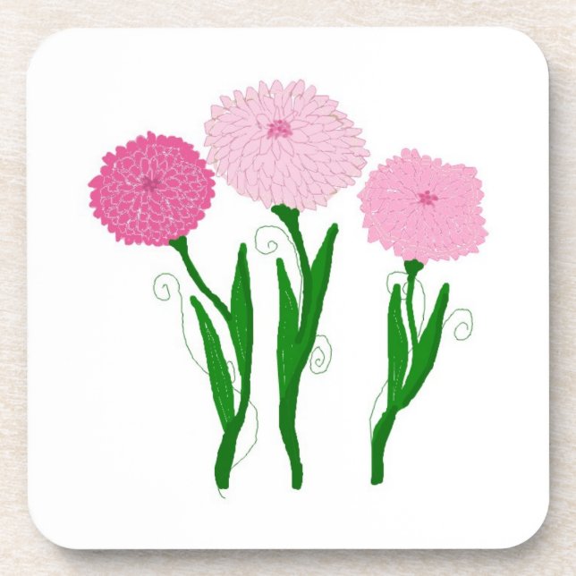 Posavasos Flores rosadas de crisantemo (Frente)