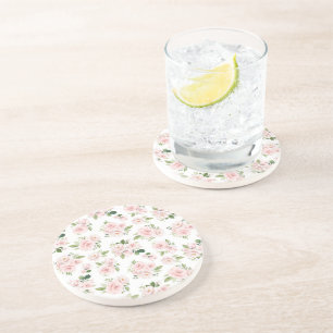 Posavasos Flores rosadas, rosas rosadas, flores acuáticas