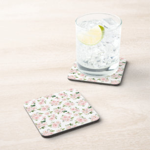 Posavasos Flores rosadas, rosas rosadas, flores acuáticas