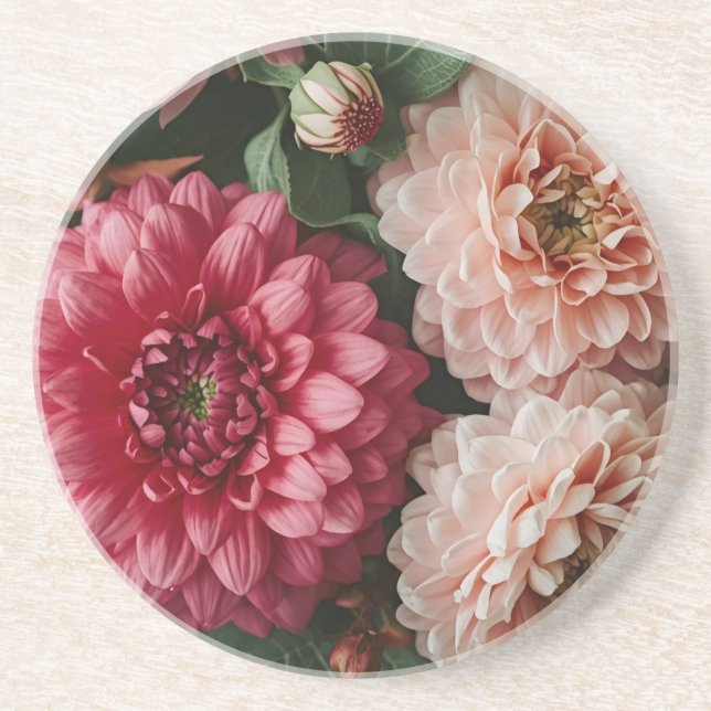 Posavasos Flores rosadas vintage (Frente)