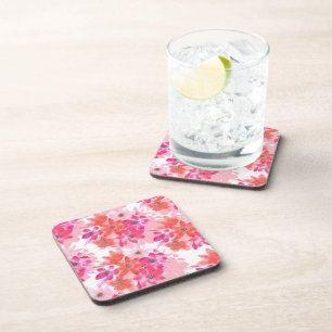 Posavasos Flores rosas acuarelas modernas