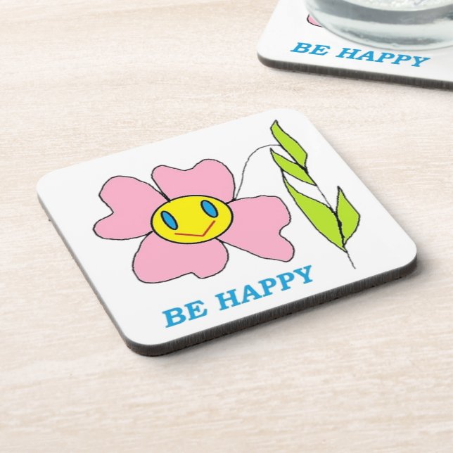 POSAVASOS FLORES "SER FELIZ" (Lado Izquierdo)