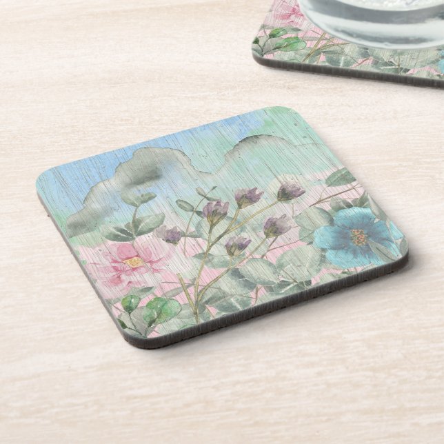 Posavasos Flores silvestres de acuarela rusa (Lado Izquierdo)