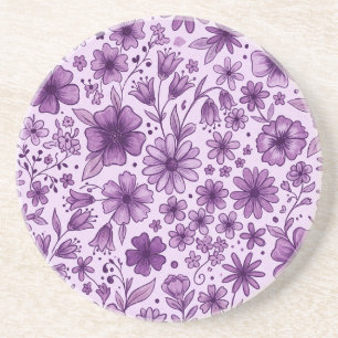 Posavasos Flores silvestres de lavanda morada lindas