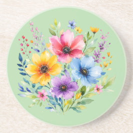 Posavasos Flores silvestres pintadas a la acuarela