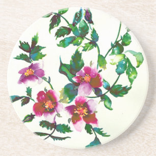 Posavasos Flores silvestres rosa oscuro elegantes y modernas