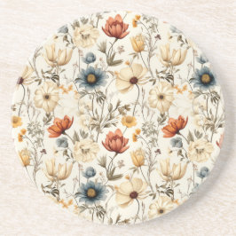 Posavasos Flores silvestres secas vintage terracota naval