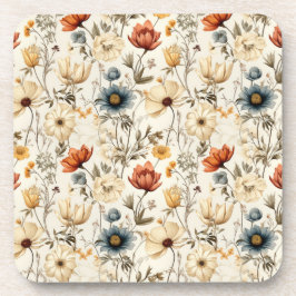 Posavasos Flores silvestres secas vintage terracota naval