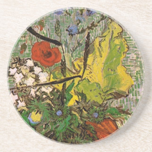 Posavasos Flores silvestres Thistles Vase Van Gogh Bella Art (Frente)
