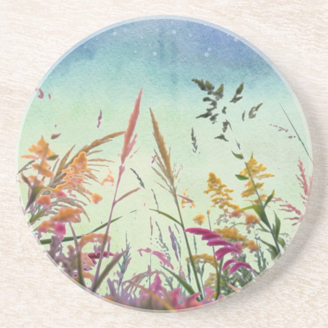 Posavasos Flores Silvestres Y Estrellas (Frente)