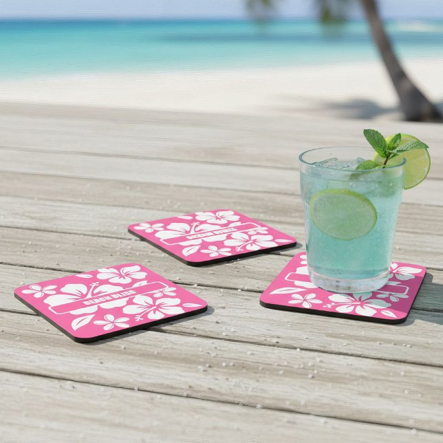 Posavasos Flores Tropicales De Playa Rosa (tropical pink coasters)
