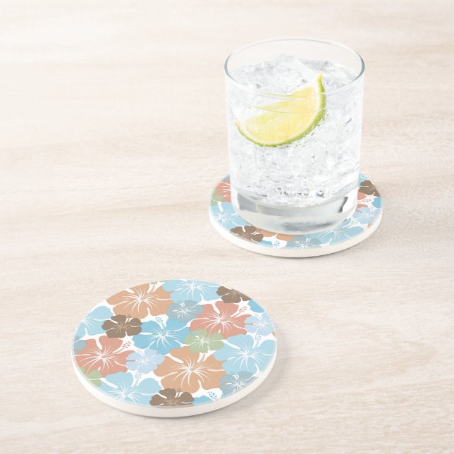 Posavasos Flores tropicales hawaianas de Hibiscus (Lado)