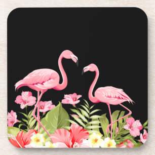 Posavasos Flores Tropicales y Diseño de Flamencos