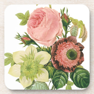 Posavasos Flores Vintage, Anemone Rosas Clemátide por Redout