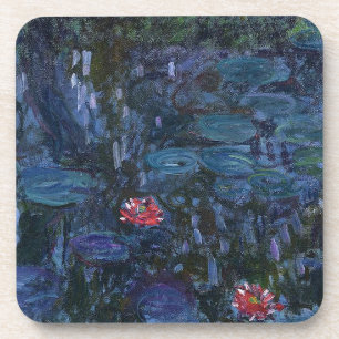 Posavasos flores vintage nenúfares reflejos monet arte