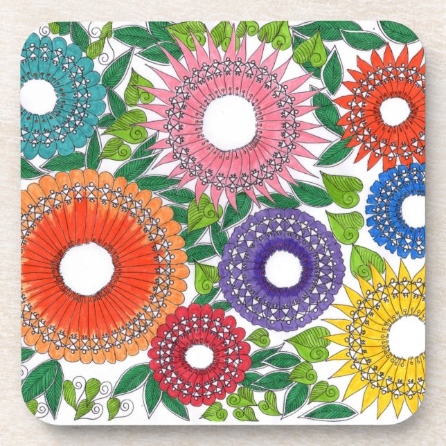 Posavasos flores warli (Frente)