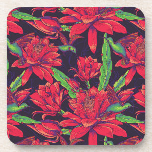 Posavasos Flores y colibríes