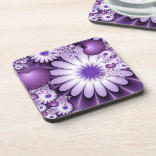 Posavasos Flores y Corazones Abstractos al Enamorarse Fracta
