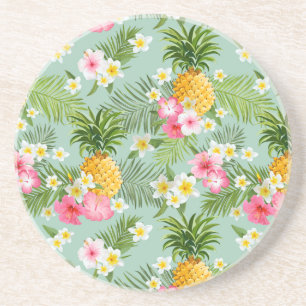 Posavasos Flores y piñas tropicales