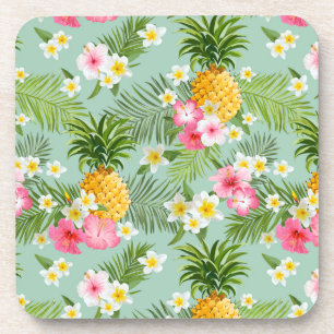 Posavasos Flores y piñas tropicales