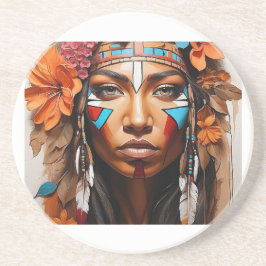 Posavasos Flores y plumas de mujeres nativas