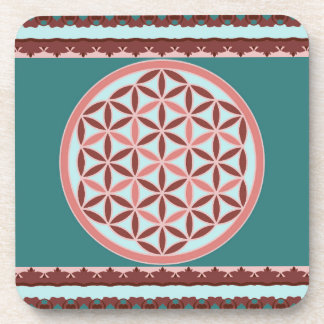 Posavasos "Flower of Life – Pastel & Earthy Harmony"